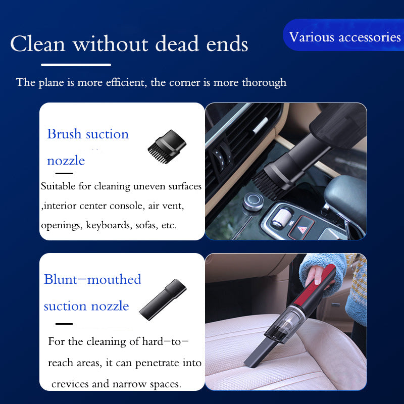 Wired Silver Red Car Vacuum Cleaner Car With Strong Suction Handheld Vacuum Cleaner Small Mini Rechargeable Home Vacuum Cleaner